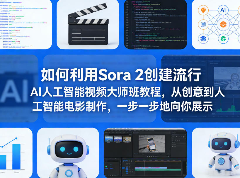 如何利用Sora 2创建流行AI人工智能视频大师班教程，从创意到人工智能电影制作，一步一步地向你展示-来友网创