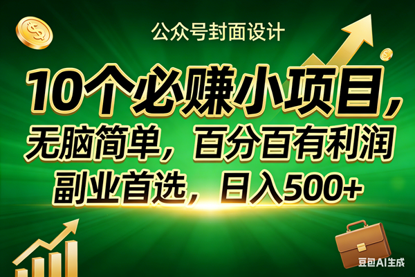 （17694期）10个必赚小项目，无脑简单，百分百有利润，副业首选，日入400+-来友网创