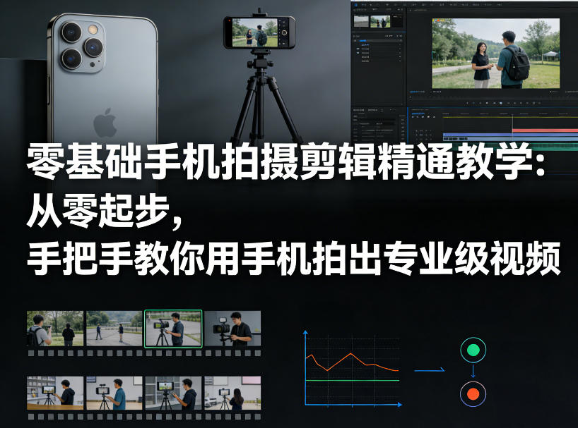 零基础手机拍摄剪辑精通教学：从零起步，手把手教你用手机拍出专业级视频-来友网创