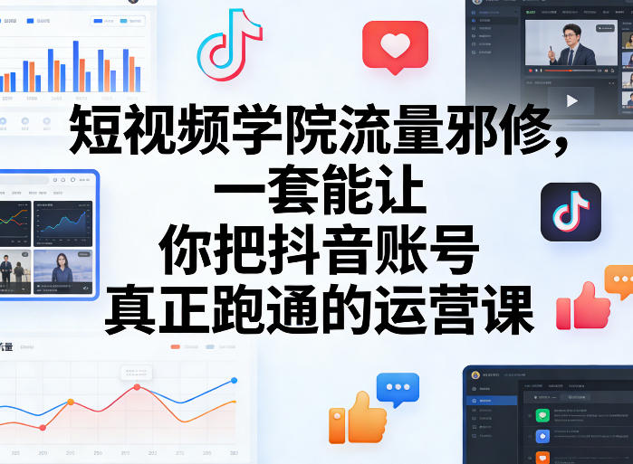 短视频学院流量邪修，一套能让你把抖音账号真正跑通的运营课-来友网创