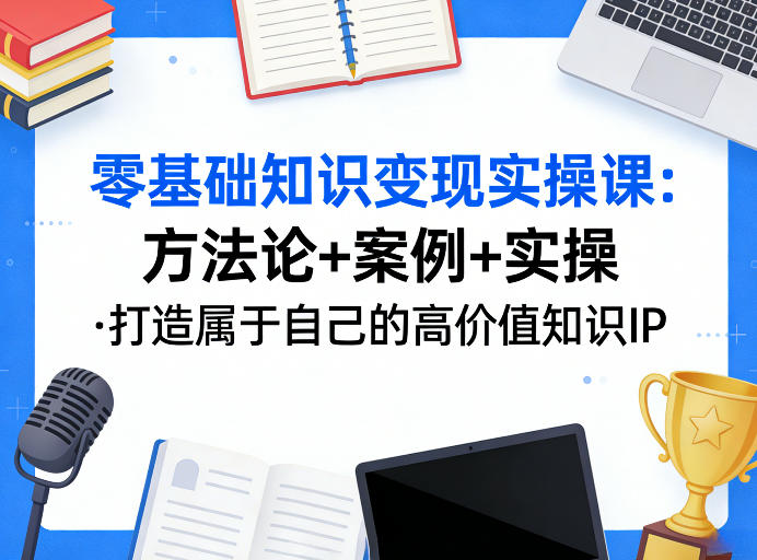 零基础知识变现实操课，方法论+案例+实操，打造属于自己的高价值知识IP-来友网创