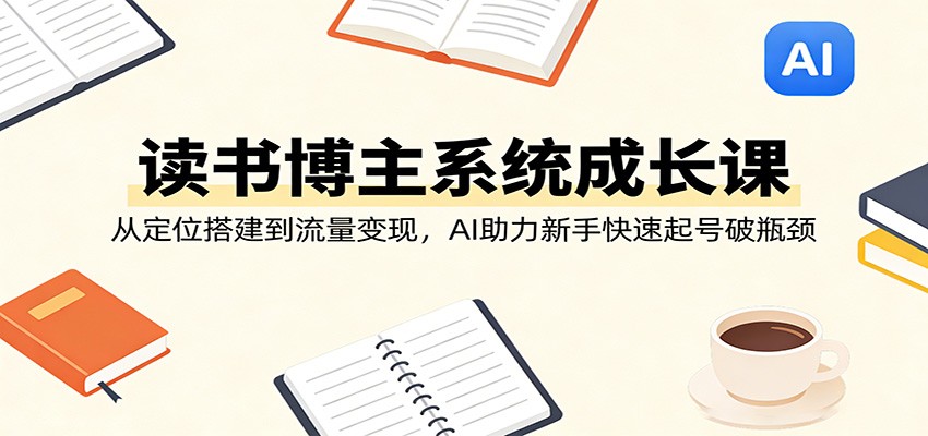 读书博主系统成长课：从定位搭建到流量变现，AI助力新手快速起号破瓶颈-来友网创