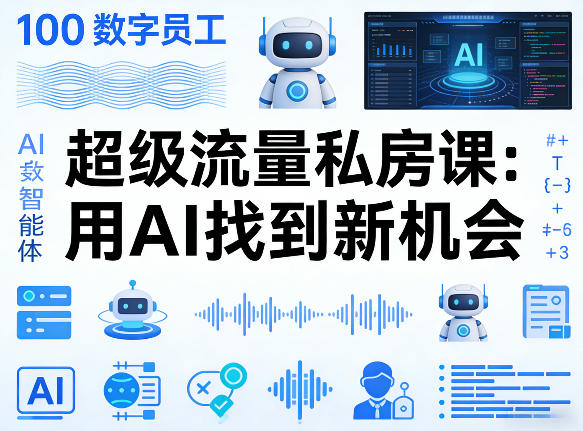 你的AI数字员工100个智能体，超级流量私房课，用AI找到新机会-来友网创