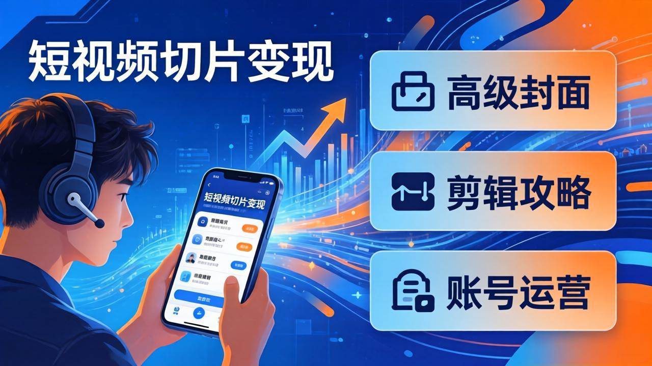 （17758期）短视频切片变现速成班2.0：高级封面+剪辑攻略+账号运营，0基础小白快速入局副业-来友网创