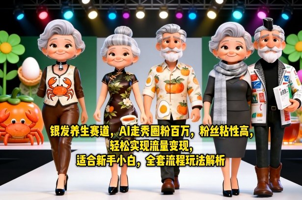 银发养生赛道，AI走秀圈粉百万，粉丝粘性高，轻松实现流量变现，适合新手小白，全套流程玩法解析-来友网创