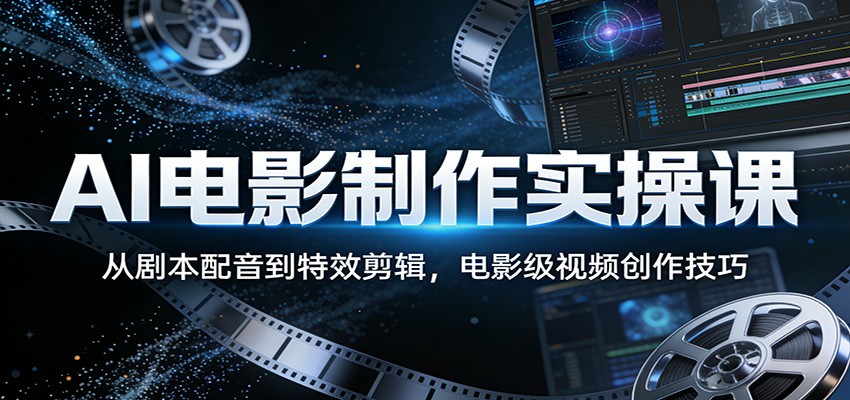 AI电影制作实操课：从剧本配音到特效剪辑，电影级视频创作技巧-来友网创