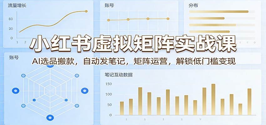 小红书虚拟矩阵实战课：AI选品搬款，自动发笔记，矩阵运营，解锁低门槛变现-来友网创