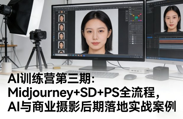 AI训练营第三期：Midjourney+SD+PS全流程，AI与商业摄影后期落地实战案例-来友网创