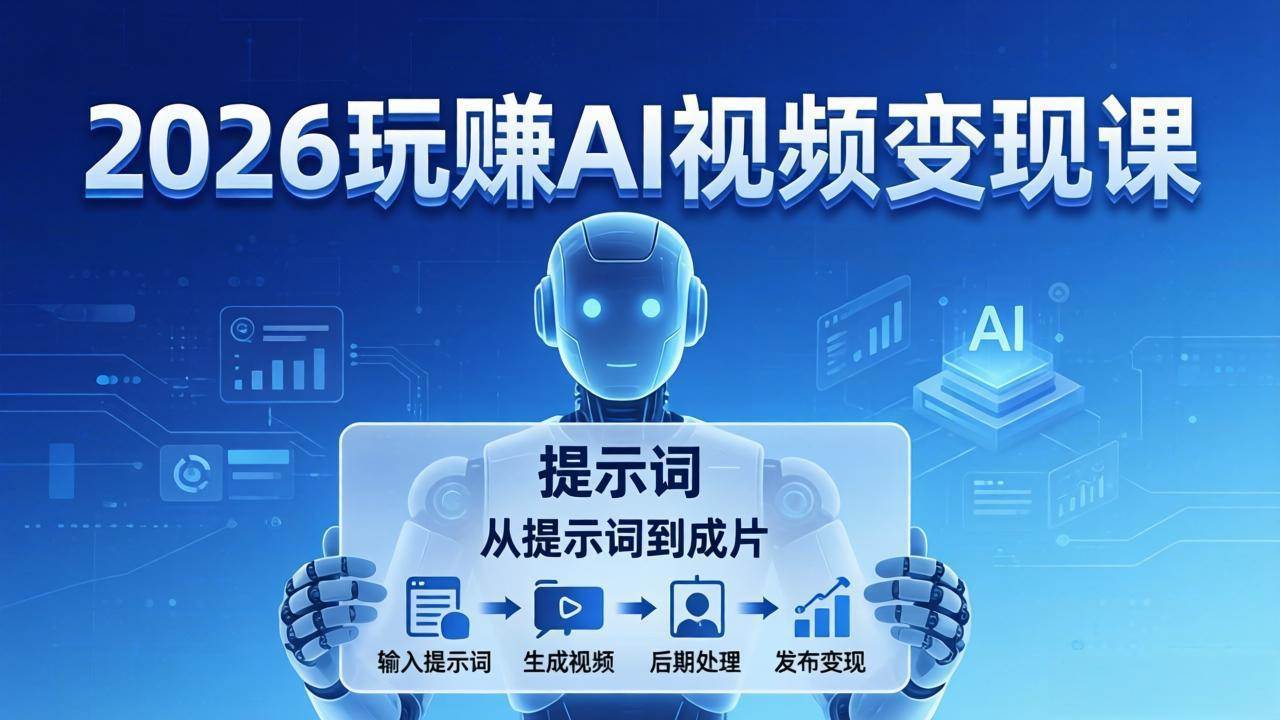 （17827期）2026玩赚AI视频变现课：掌握 AI 视频全流程技能，从提示词到成片高效产出-来友网创