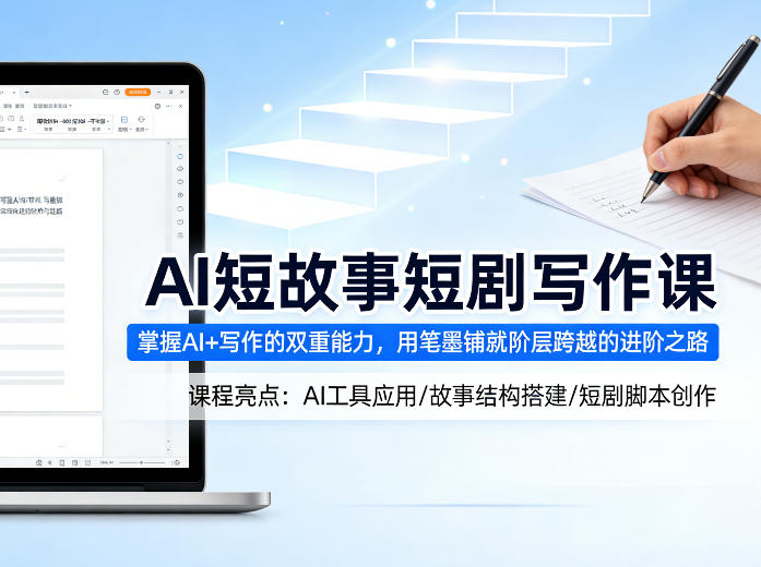 AI短故事短剧写作课，掌握AI+写作的双重能力，用笔墨铺就阶层跨越的进阶之路-来友网创