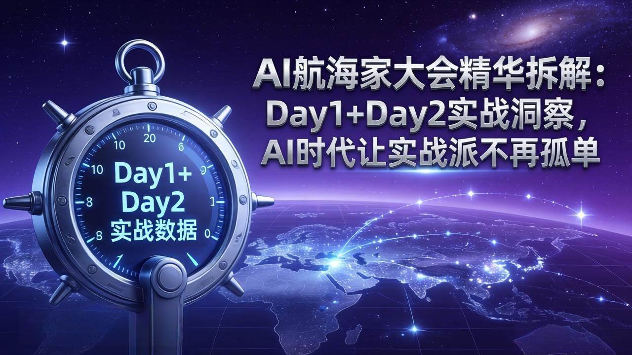 （17867期）AI航海家大会精华拆解：Day1+Day2实战洞察，AI时代让实战派不再孤单-来友网创