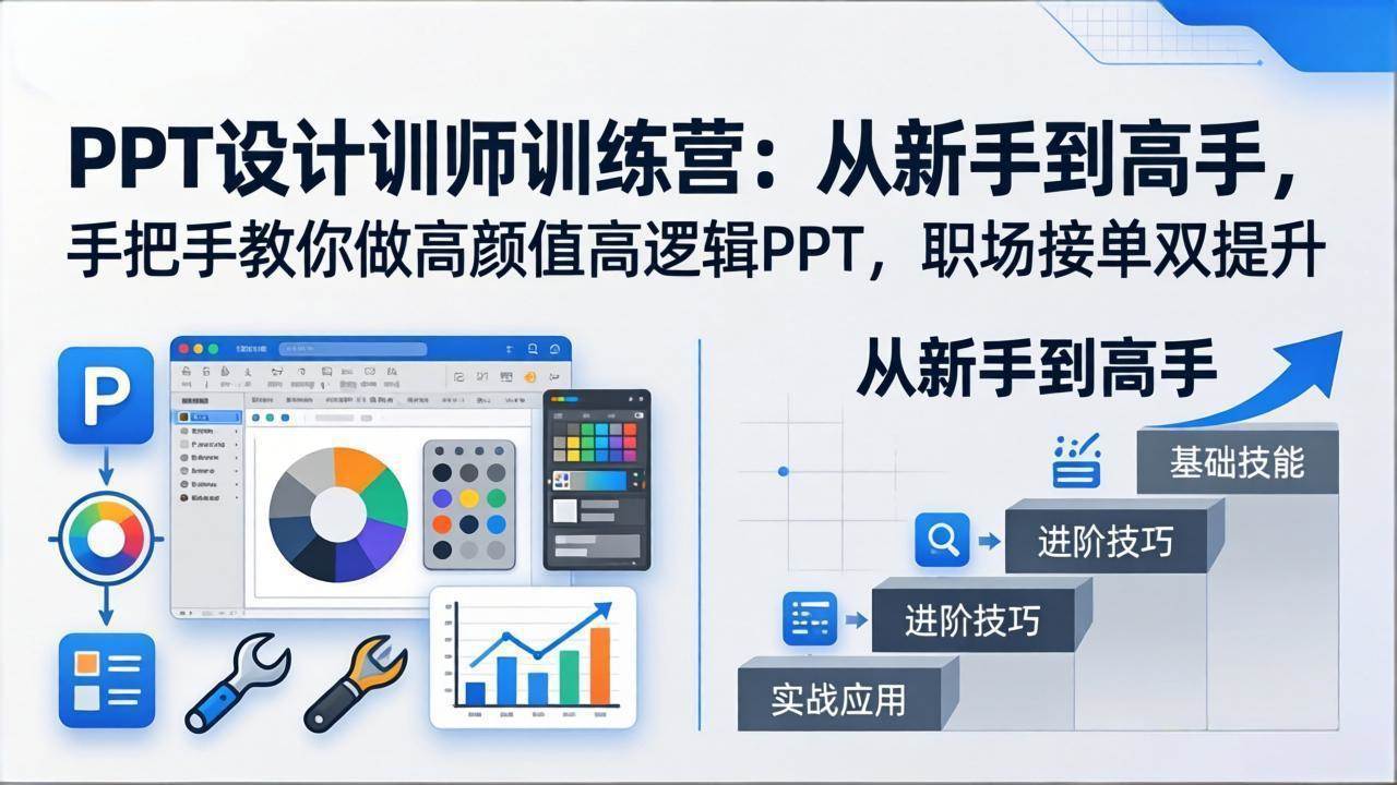 （17886期）PPT设计训师训练营：从新手到高手，手把手教你做高颜值高逻辑PPT，职场接单双提升-来友网创