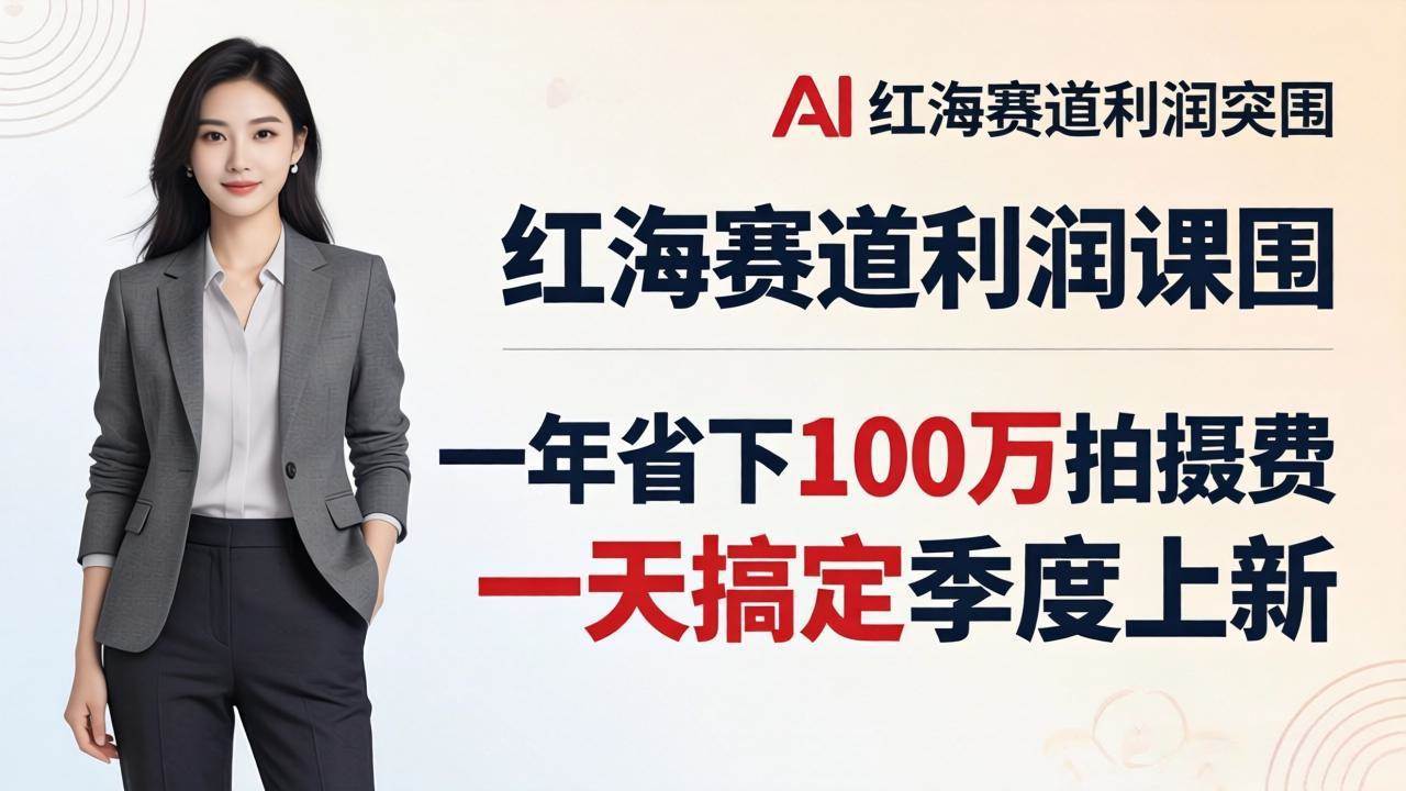 （17884期）服装老板AI模特图课：一年省下100万拍摄费，一天搞定季度上新，红海赛道利润突围-来友网创