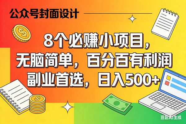 （17911期）8个必赚米的小项目，百分百有利润，无脑简单，副业首选，日入500+-来友网创