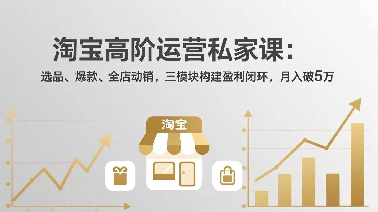 （17904期）淘宝高阶运营私家课（更新26年4月）：选品、爆款、全店动销，三模块构建盈利闭环，月入破5万-来友网创