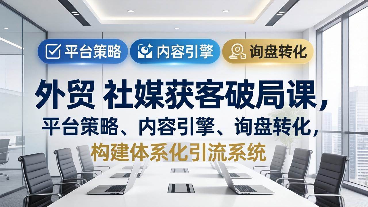 （17901期）外贸 社媒获客破局课，平台策略、内容引擎、询盘转化，构建体系化引流系统（更新26年3月）-来友网创