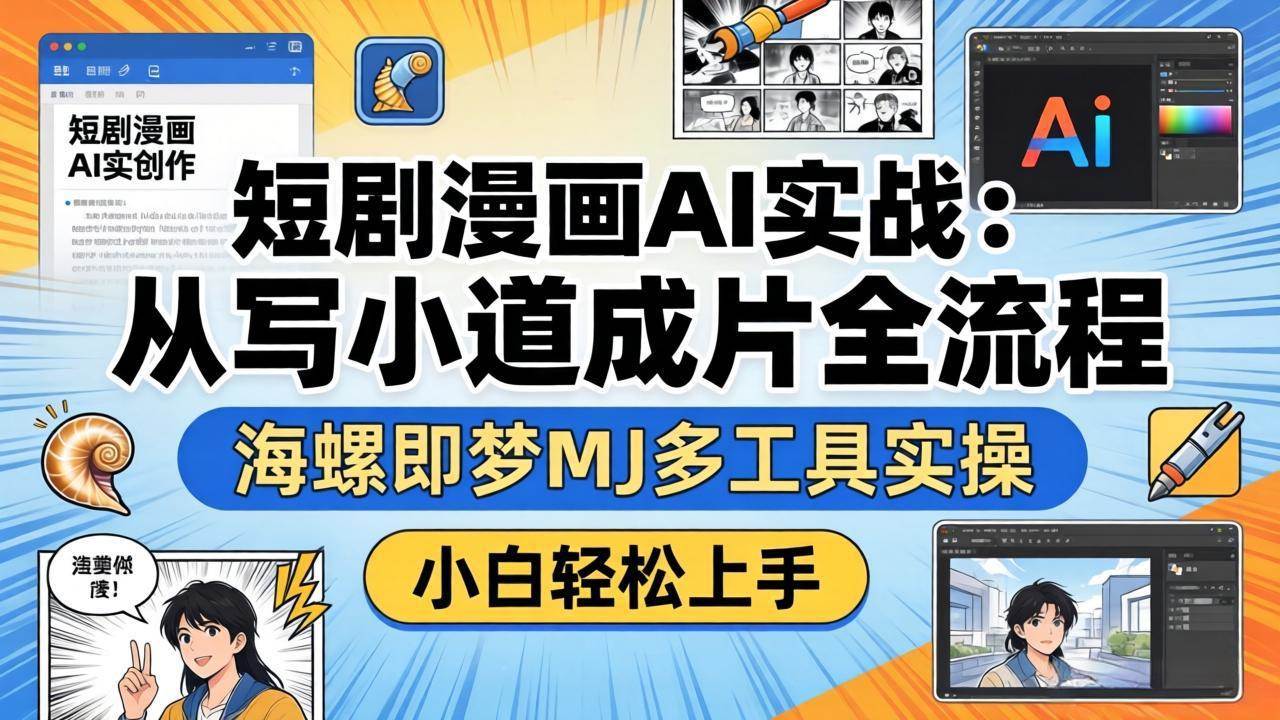 （17945期）短剧漫画AI实战：从写小说到成片全流程，海螺即梦MJ多工具实操，小白轻松上手-来友网创