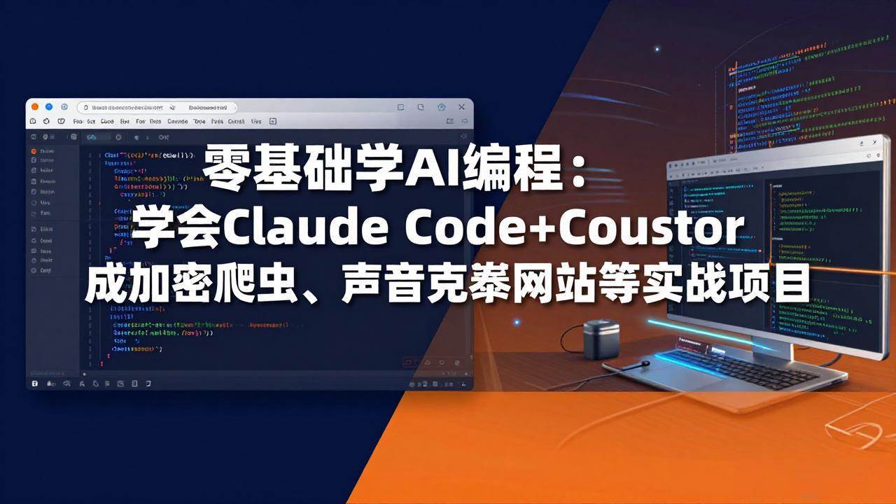 （17941期）零基础学AI编程：学会Claude Code+Cursor完成加密爬虫、声音克隆网站等实战项目-来友网创
