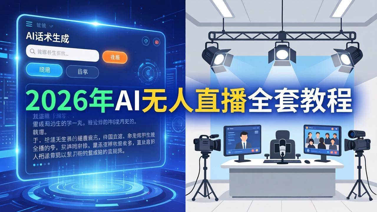 （17953期）2026年AI无人直播全套教程：OBS安装+软件配置+直播间搭建+话术生成+一键开播实操-来友网创