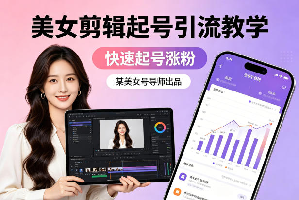 某美女号导师出品：美女剪辑起号引流教学，快速起号涨粉-来友网创