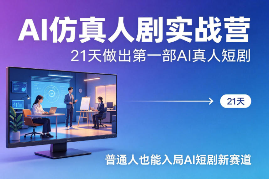 AI仿真人剧实战营，21天做出第一部AI真人短剧，普通人也能入局AI短剧新赛道-来友网创