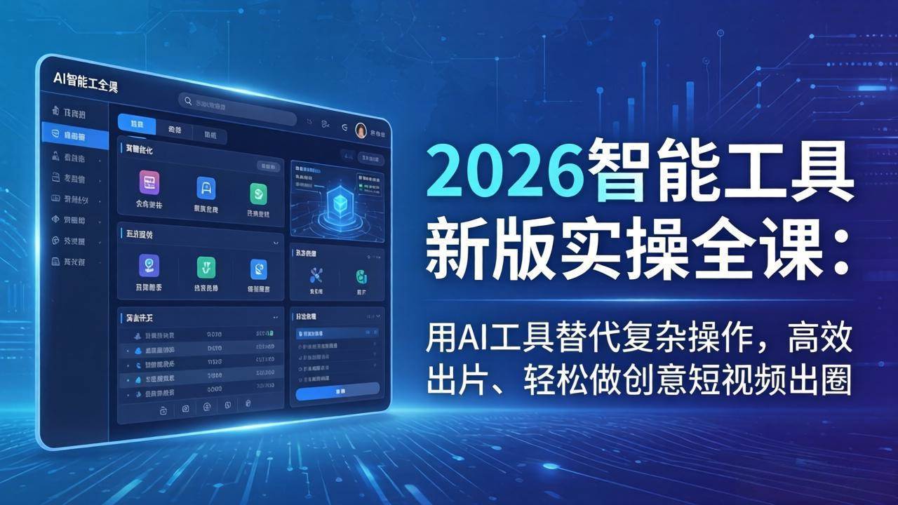 （18005期）2026智能工具新版实操全课：用AI工具替代复杂操作，高效出片、轻松做创意短视频出圈-来友网创