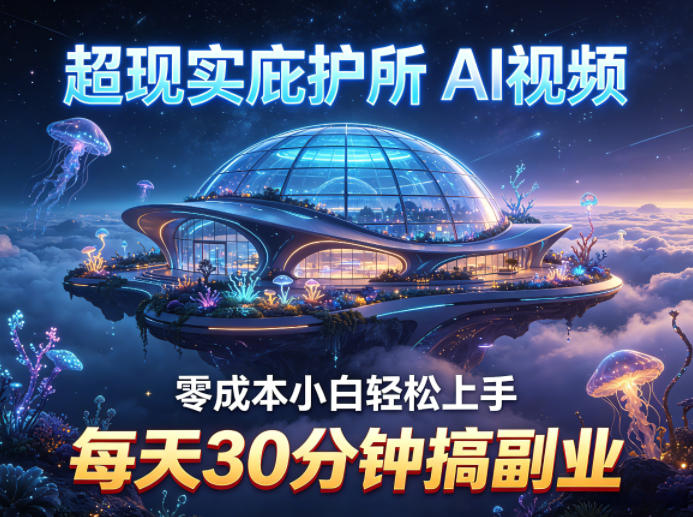 超现实庇护所AI视频项目拆解，零成本小白轻松上手，每天30分钟搞副业-来友网创