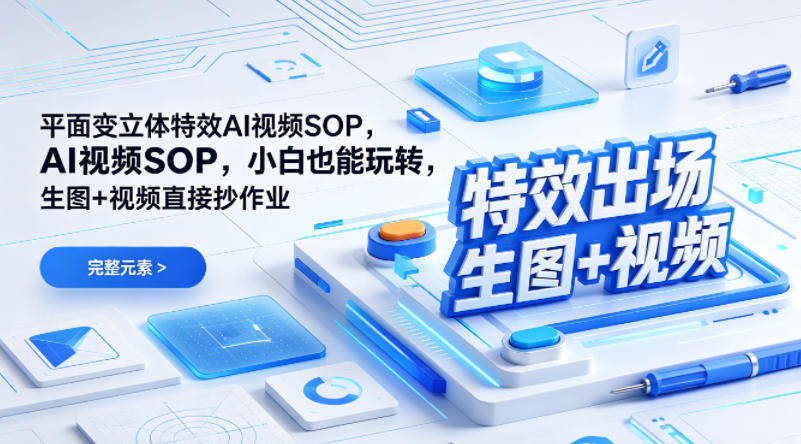 （特效出场）平面变立体特效AI视频SOP，小白也能玩转，生图+视频直接抄作业-来友网创