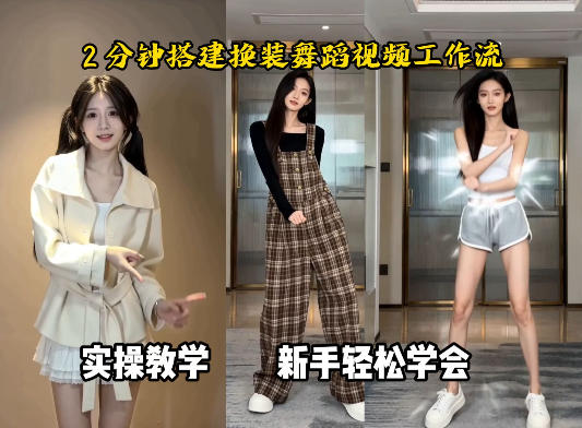 通过Coze工作流，制作《跳舞卡点换装视频》，两分钟制作完成，从0到1演示搭建过程-来友网创