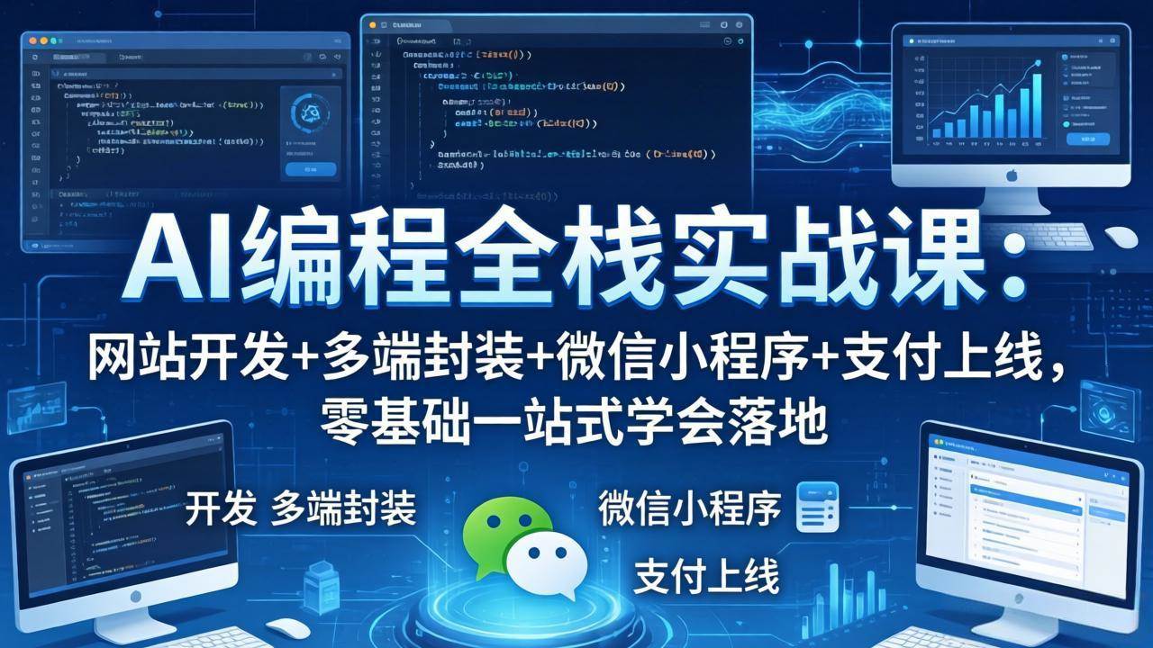 （18049期）AI编程全栈实战课：网站开发+多端封装+微信小程序+支付上线，零基础一站式学会落地-来友网创