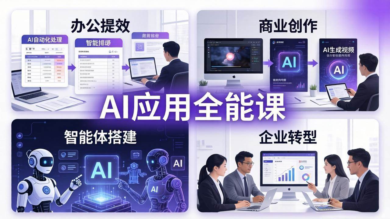 （18042期）AIGC 应用师全能课-更新：办公提效、商业创作、智能体搭建、企业转型，一站式学会AI应用-来友网创