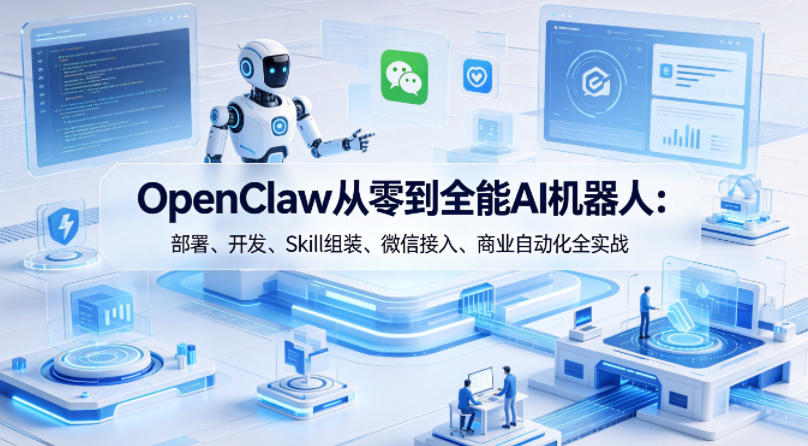 OpenClaw从零到全能AI机器人：部署、开发、Skill组装、微信接入、商业自动化全实战-来友网创