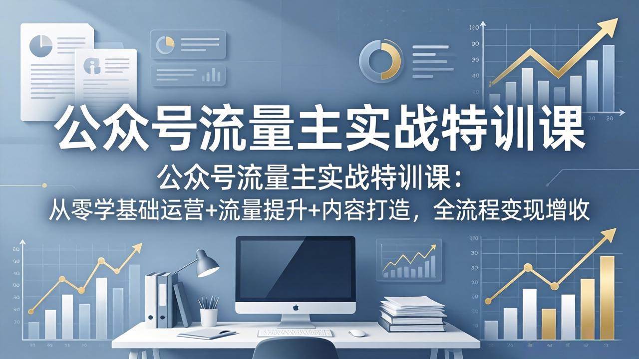 （18072期）公众号流量主实战特训课：从零学基础运营+流量提升+内容打造，全流程变现增收-来友网创