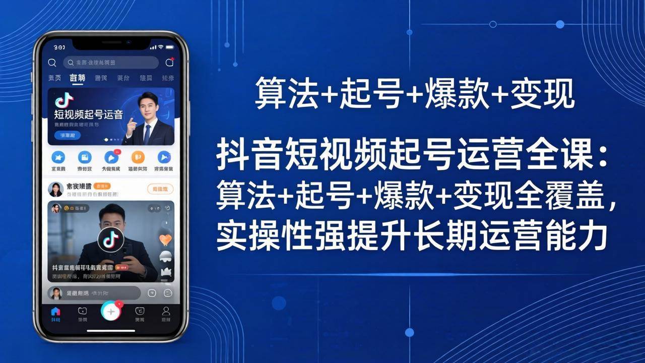 （18071期）抖音短视频起号运营全课：算法+起号+爆款+变现全覆盖，实操性强提升长期运营能力-来友网创