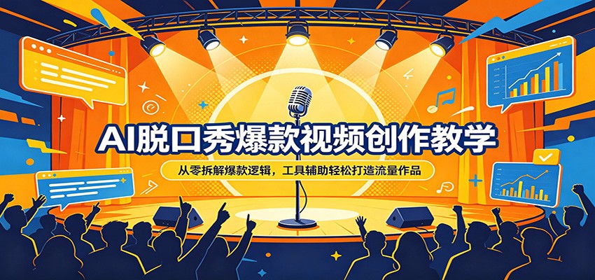 AI脱口秀爆款视频创作教学：从零拆解爆款逻辑，工具辅助轻松打造流量作品-来友网创