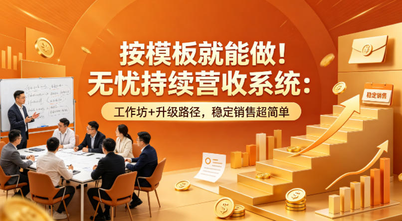 按模板就能做！无忧持续营收系统：工作坊+升级路径，稳定销售超简单【原创双语字幕】-来友网创