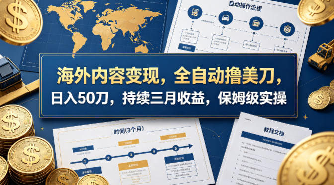 海外内容变现，全自动撸美刀，日入50刀，持续三月收益，保姆级实操【揭秘】-来友网创