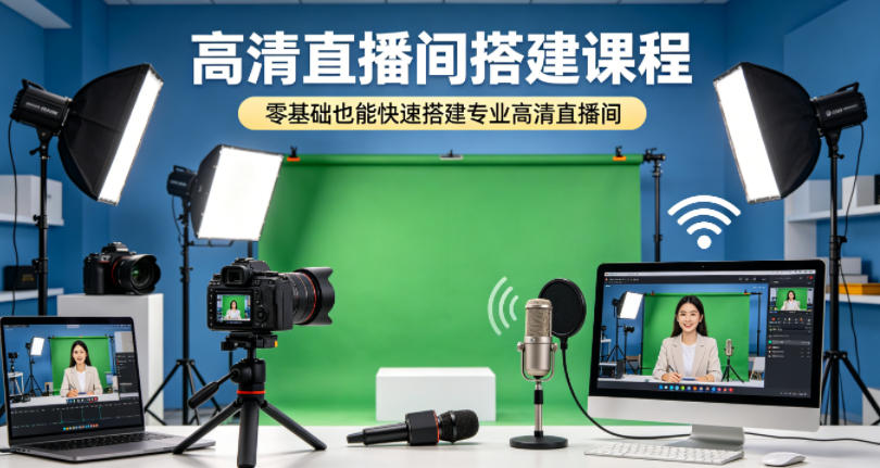 高清直播间搭建课程，零基础也能快速搭建专业高清直播间-来友网创
