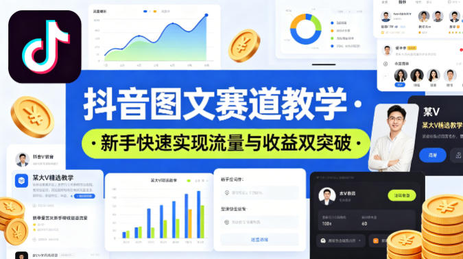 抖音图文赛道教学，某大V精选教学，新手也能快速实现流量与收益双突破-来友网创