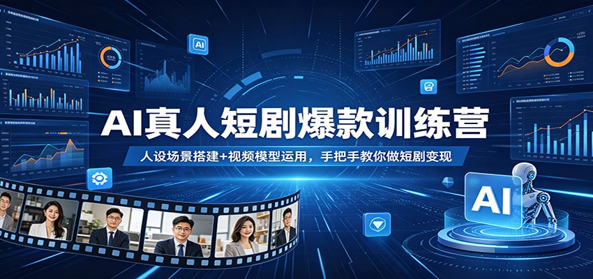 AI真人短剧爆款训练营：人设场景搭建+视频模型运用，手把手教你做短剧变现-来友网创