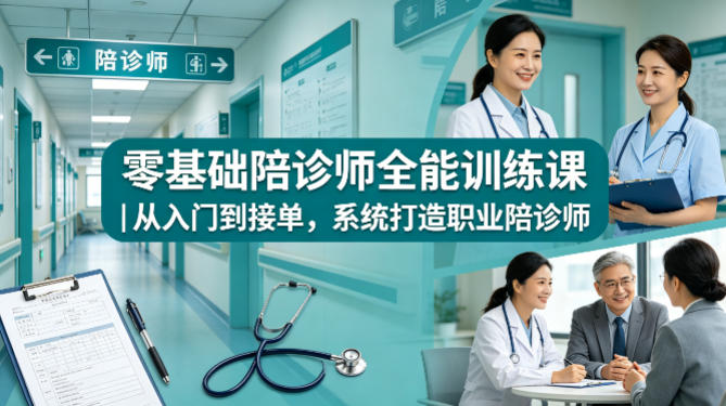 零基础陪诊师全能训练课｜从入门到接单，系统打造职业陪诊师-来友网创
