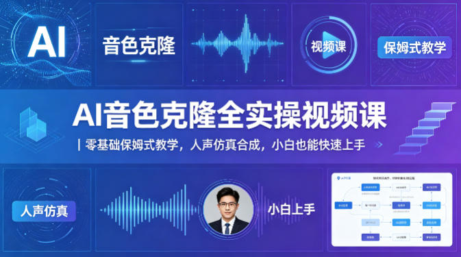 AI音色克隆全实操视频课｜零基础保姆式教学，人声仿真合成，小白也能快速上手-来友网创