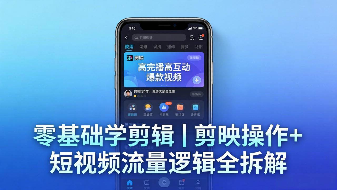 （18117期） 【零基础学剪辑】剪映操作+短视频流量逻辑全拆解｜手把手教你剪出高完播高互动爆款视频-来友网创