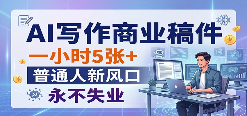 AI写作商业稿件，一小时5张+，普通人新风口，永不失业-来友网创