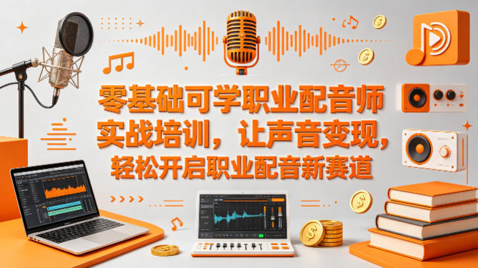 零基础可学职业配音师实战培训，让声音变现，轻松开启职业配音新赛道-来友网创
