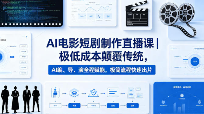 AI电影短剧制作直播课｜极低成本颠覆传统，AI编、导、演全程赋能，极简流程快速出片-来友网创