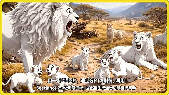 （18137期）用一张普通图片，通过GPT写剧情，再用Seedance 2.0做动态演绎，居然能生成迪士尼风格搞笑动画-来友网创