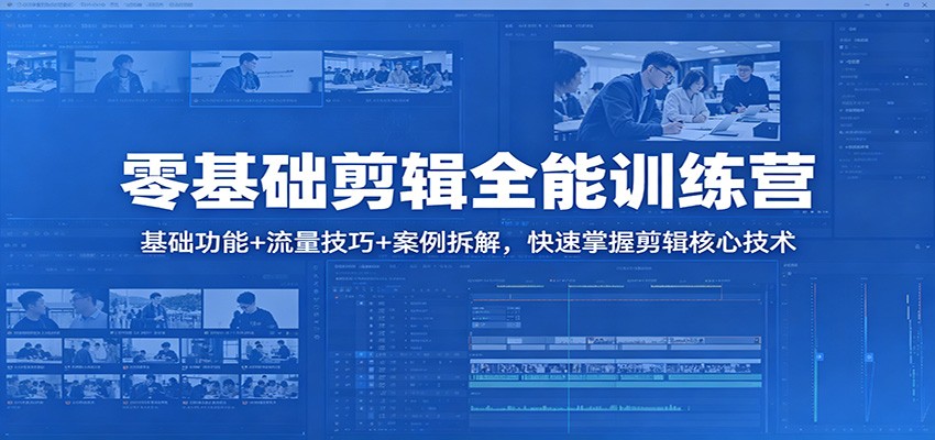 零基础剪辑全能训练营：基础功能+流量技巧+案例拆解，快速掌握剪辑核心技术-来友网创