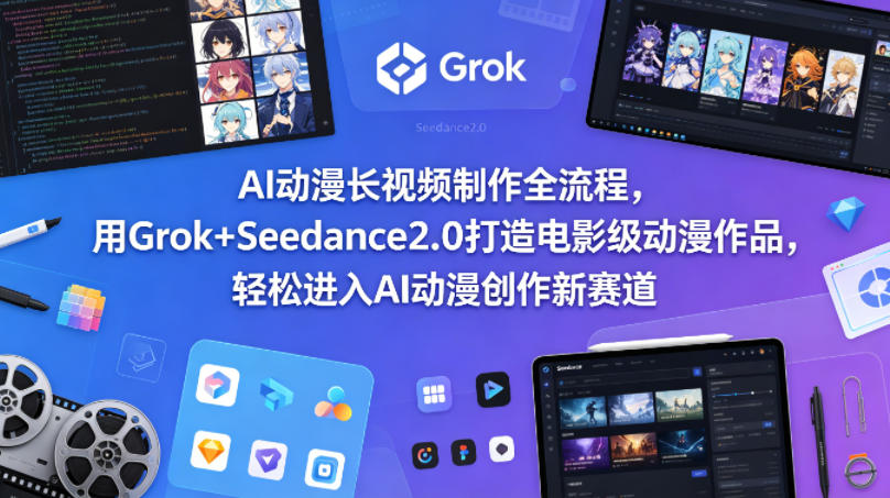 AI动漫长视频制作全流程，用Grok+Seedance2.0打造电影级动漫作品，轻松进入AI动漫创作新赛道-来友网创