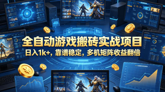全自动游戏搬砖实战项目，日入1k+，靠谱稳定，多机矩阵收益翻倍【揭秘】-来友网创